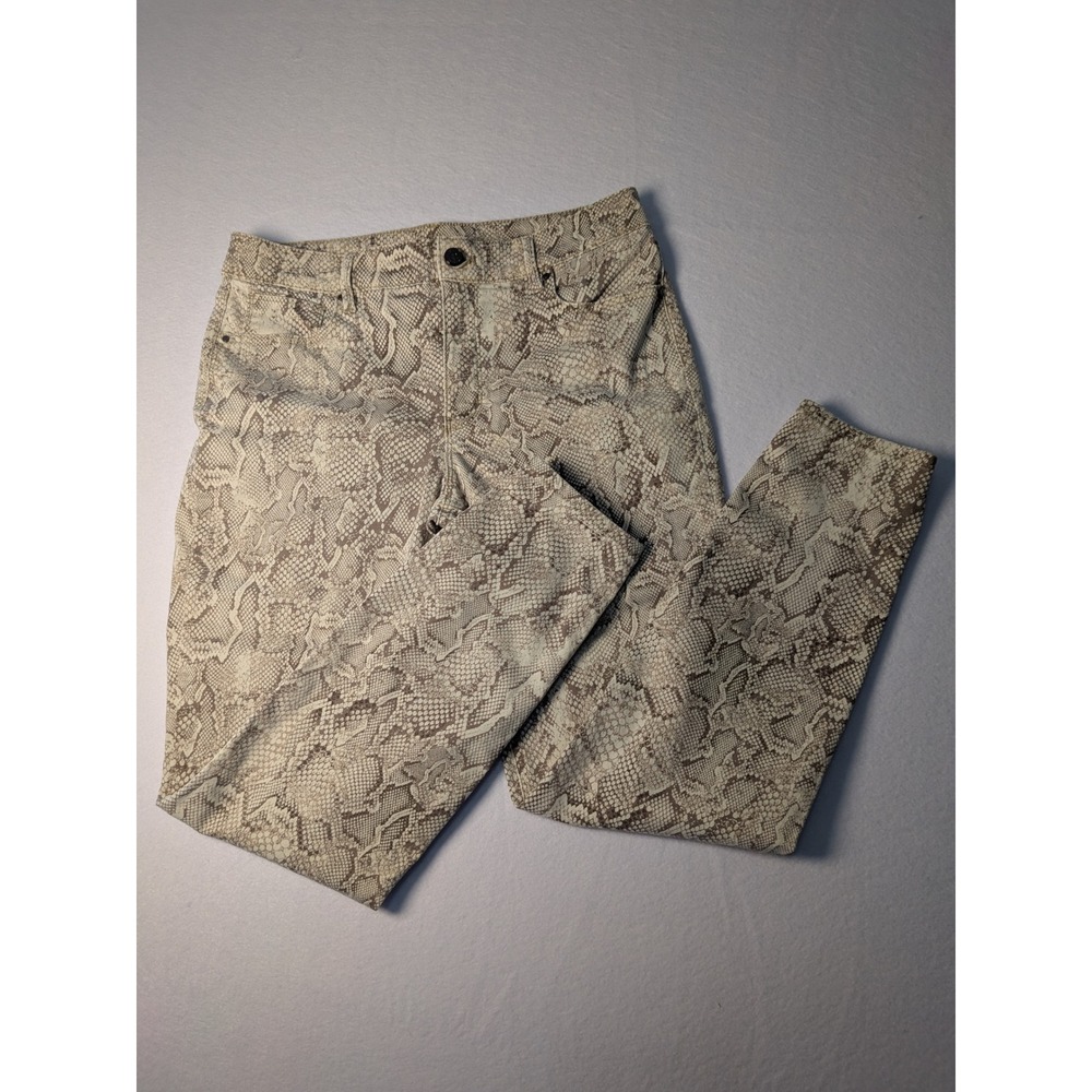 White House Black Market Skinny Ankle Snakeskin Print‎ High Rise Pants Size 30